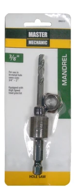 Bi-metal Hole Saw Mandrel, Hex Shank, 3/8-inch For 3/4 To 2-inch Saws