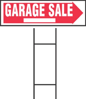 Arrow Garage Sale Sign, 6 x 24-In.