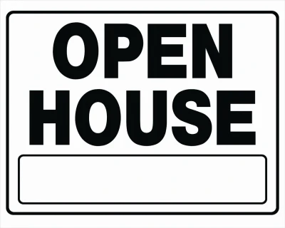 Open House Sign, Black/White, 20 x 24 In.