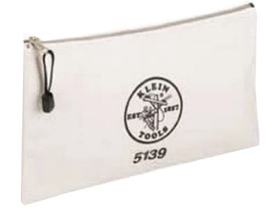 White Canvas Zipper Tool Bag, 7.5 x 12-In.