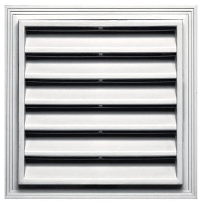 Square Gable Vent, White, 12 x 12 In.