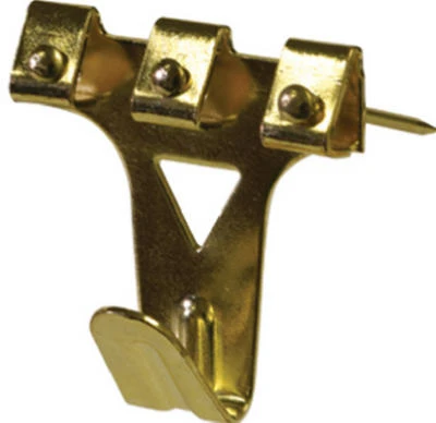 Picture Hangers, Brass-Plated, 75-Lb. Load, 2-Pk.
