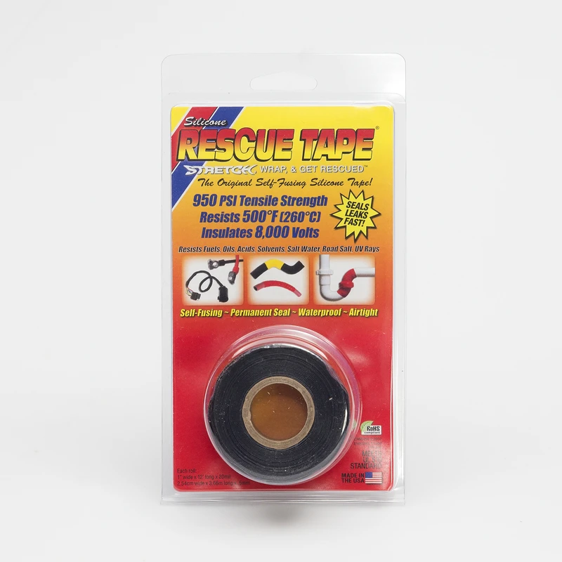 Black Silicone Repair Tape 1 In. X 12 Ft. Self-fusing