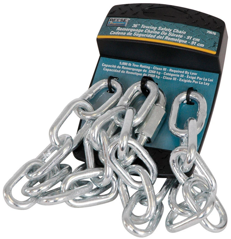Towpower 36-inch Safety Chain, 5000 Lb Capacity, Zinc Plated Steel