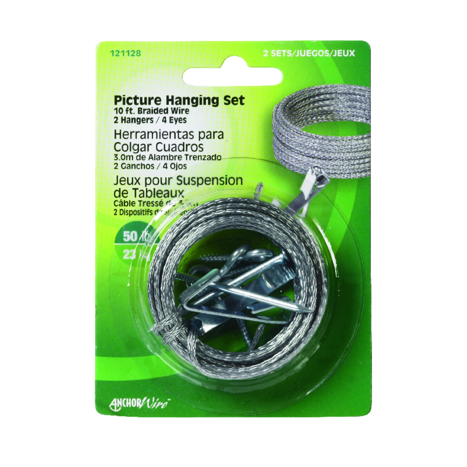 HILLMAN Steel-Plated Conventional Picture Hanging Set 1 lb 1 pk