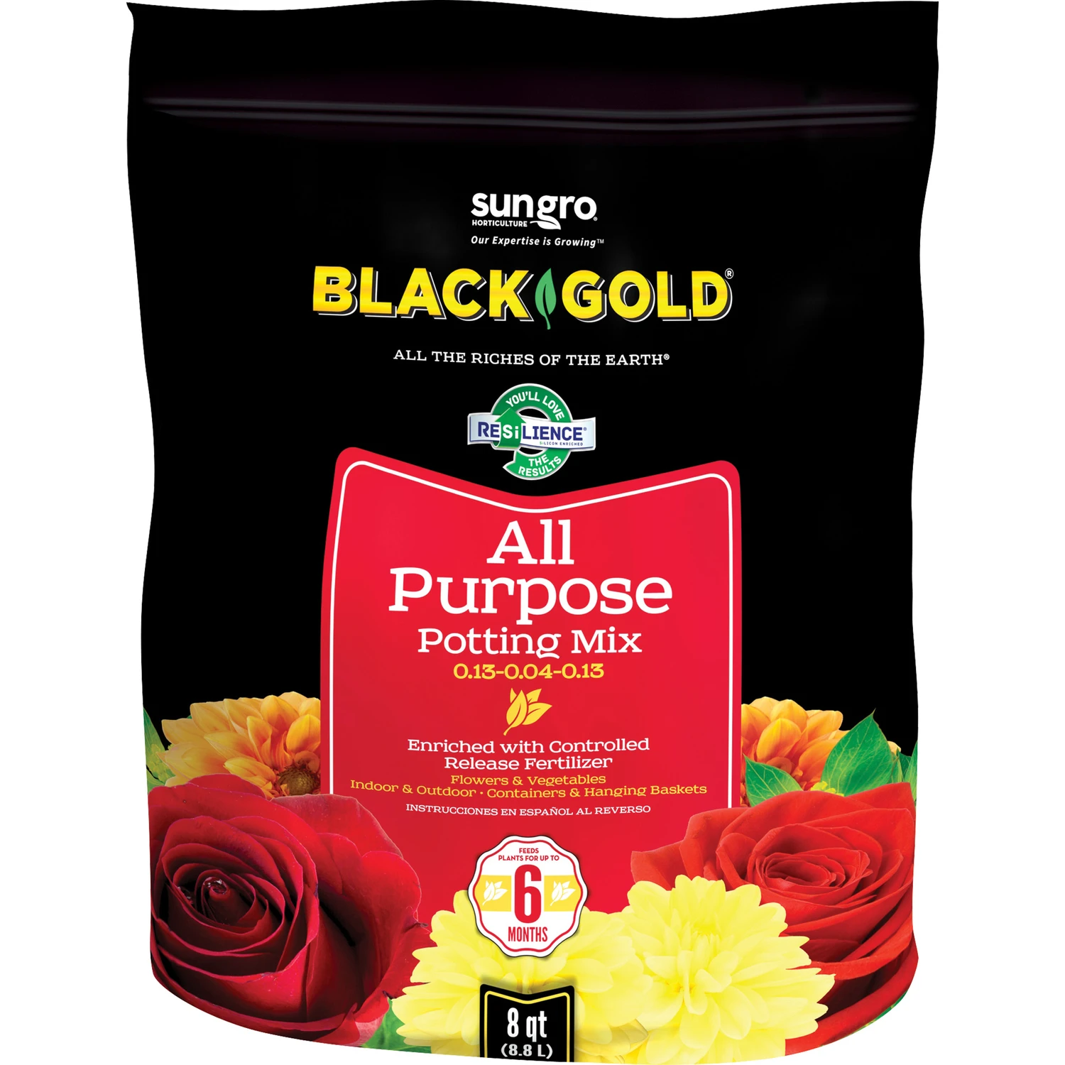 All Purpose Potting Soil, 8 Quart Container, Suitable for Indoor and Outdoor Plants