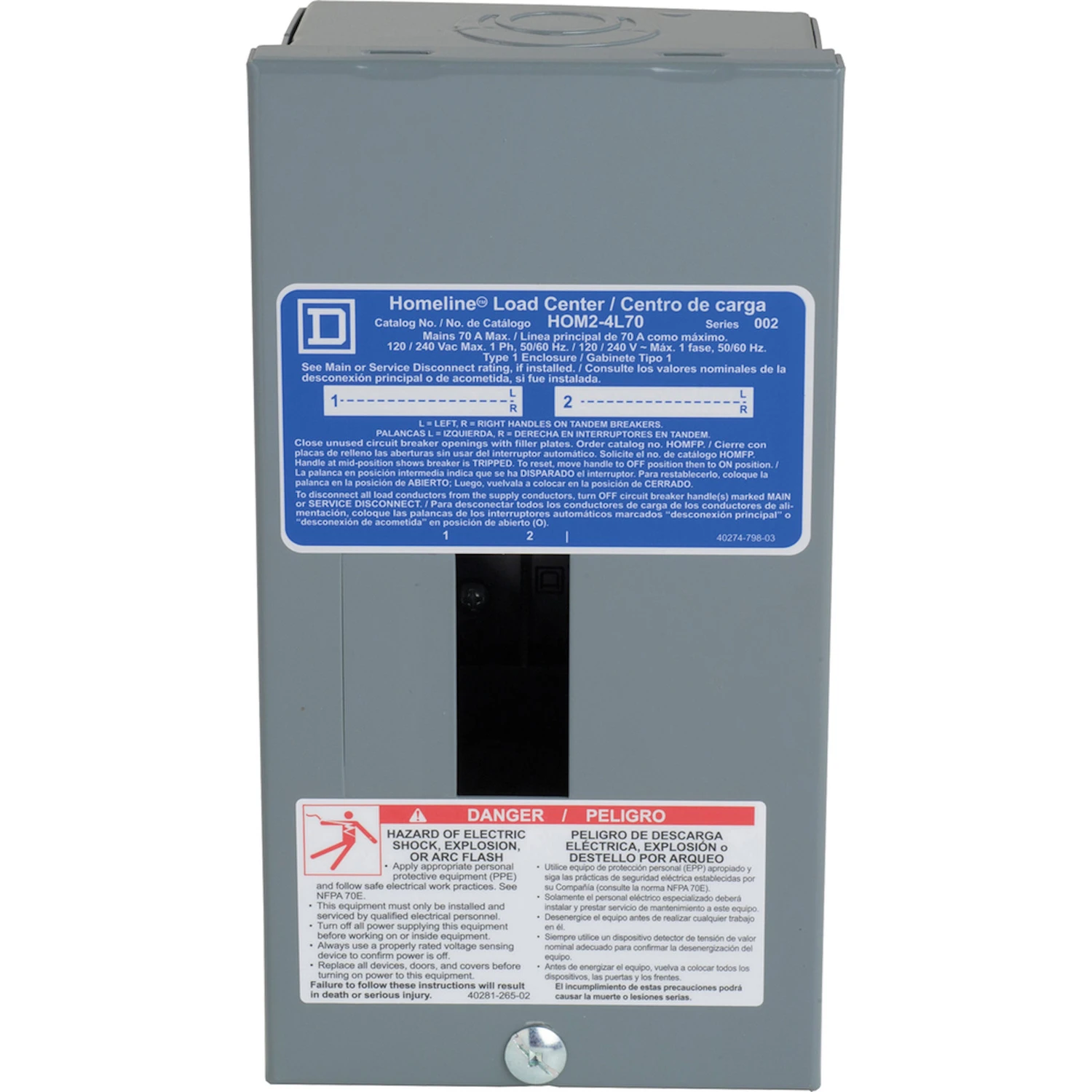 Homeline 70 Amp Main Lug Load Center Load Center Panel