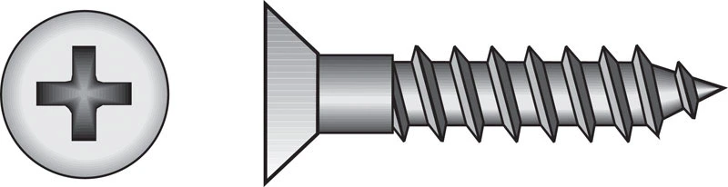 Wood Screws, Zinc, Phillips Head, #6 x 5/8-In., 100-Pk.
