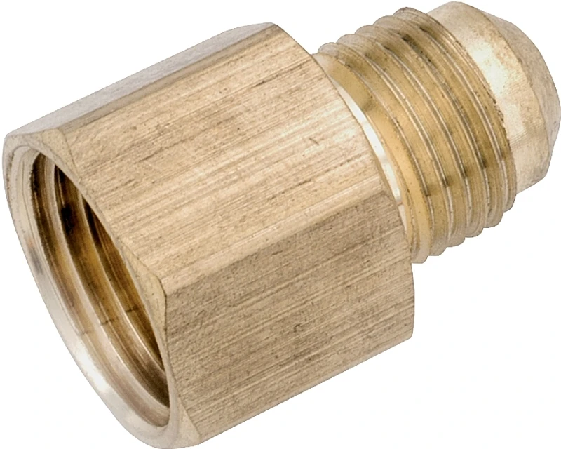 Pipe Fitting, Flare Connector, Lead Free Brass, 1/4 Flare x 1/4 In. FPT