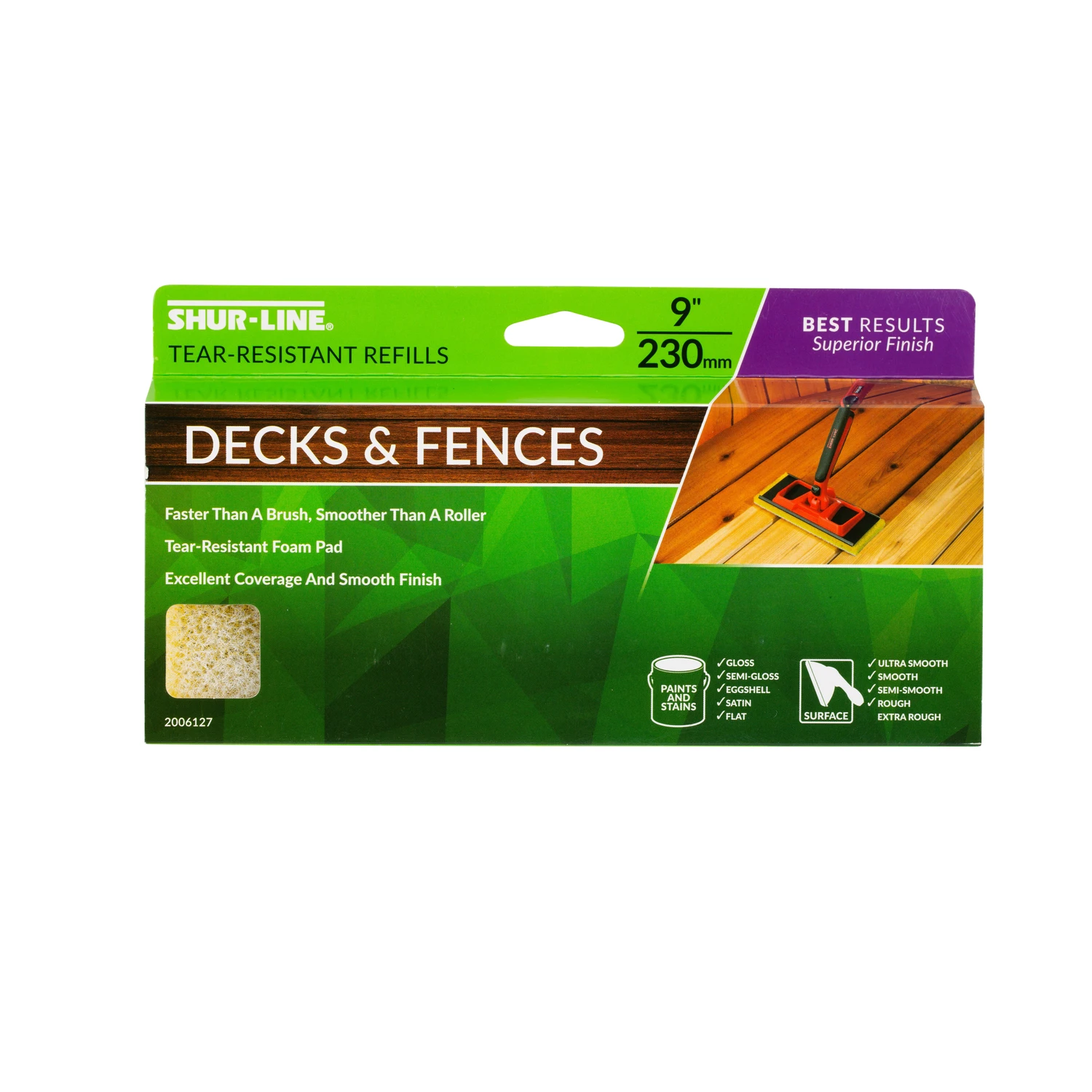 9 In. Deck & Fence Refill Pad For Rough Surfaces