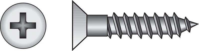 Hillman #6 X 1 In. Flat Head Phillips Zinc-plated Wood Screws 100 Pk