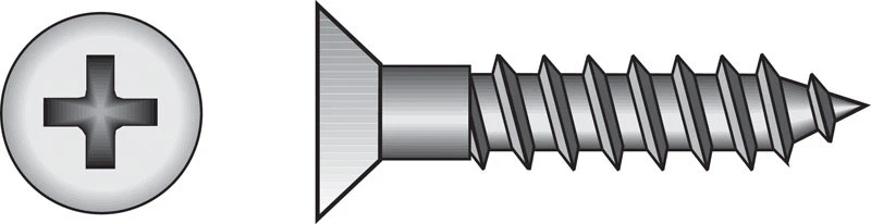 Hillman #10 X 3 In. Phillips Flat Head Zinc Wood Screws 100 Pk - Model 40141