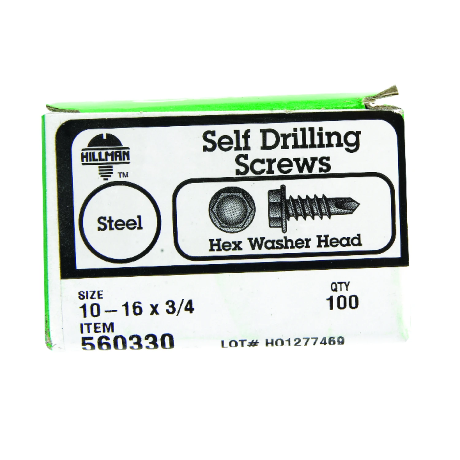 Self-Drilling Screws, Hex Washer Head, #10 x 3/4-In., 100-Pk.