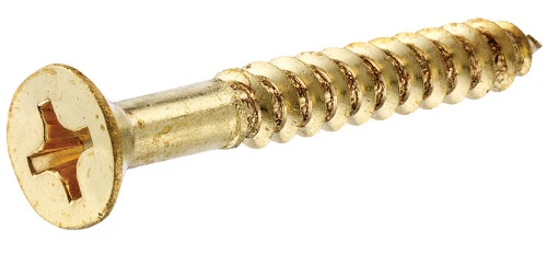 No. 8 X 3/4 In. L Phillips Flat Head Brass Wood Screws 100 Pk