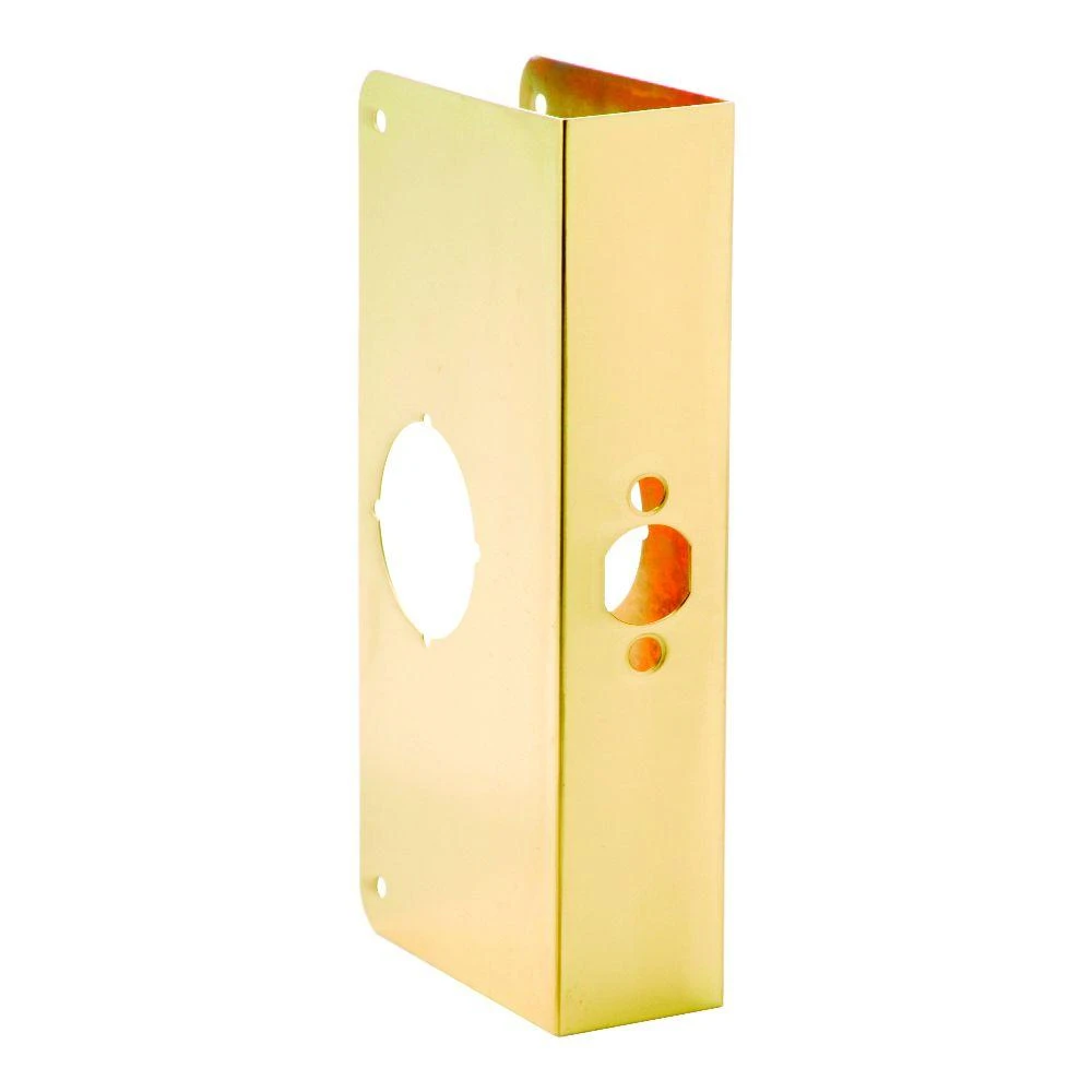 Brass Door Reinforcer Plate, 9 Inches by 1 and 3 Quarter Inches Thick