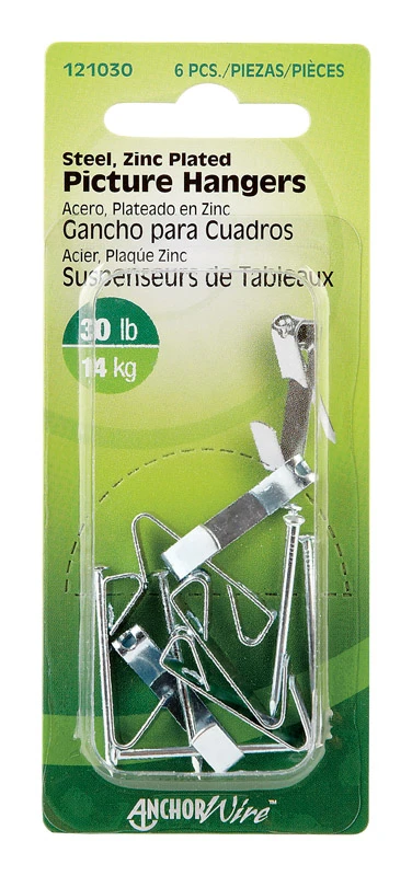 Hillman Anchor Wire 30 Lb. Capacity Steel Picture Hanger (6 Count)