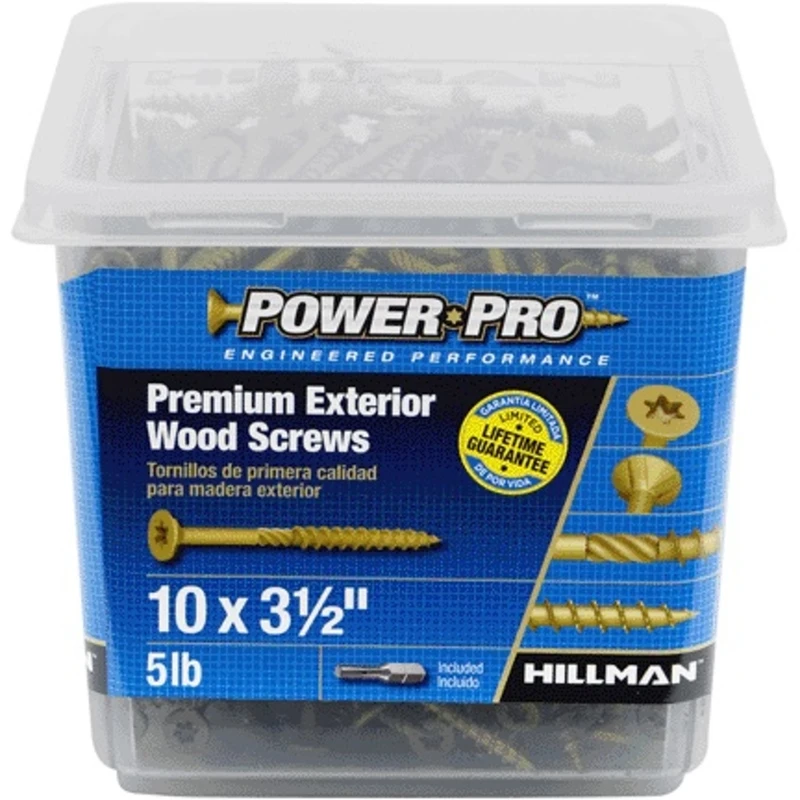 Power Pro Self-Drilling Exterior Wood Screws, Star Drive, Bronze Ceramic, 3.5-In. x #10, 5-Lbs.
