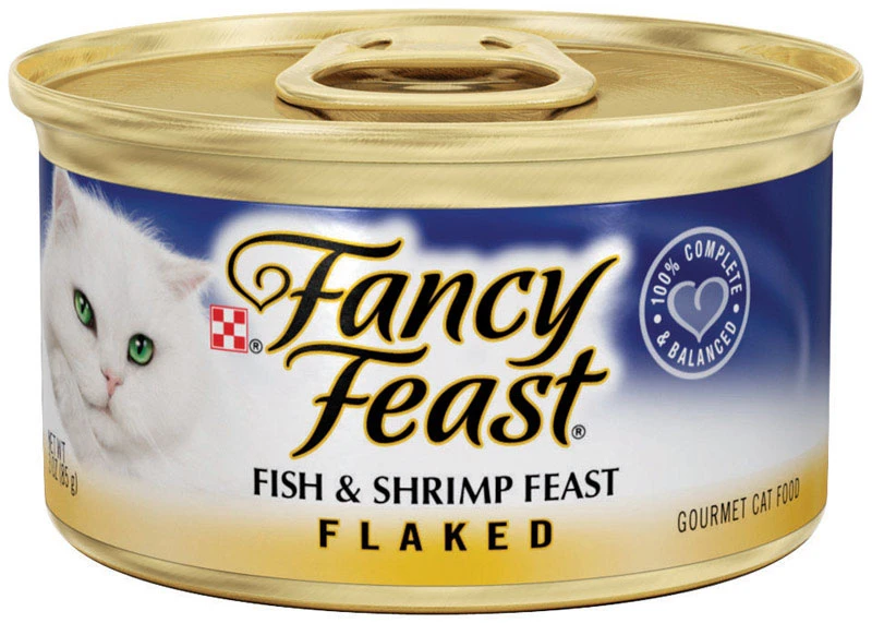 Flaked Wet Cat Food, Fish And Shrimp, 3 Oz. Can
