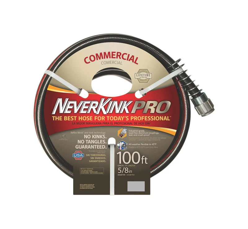 Neverkink Pro 5/8 In. Dia X 100 Ft. Contractor Black Aluminum Hose