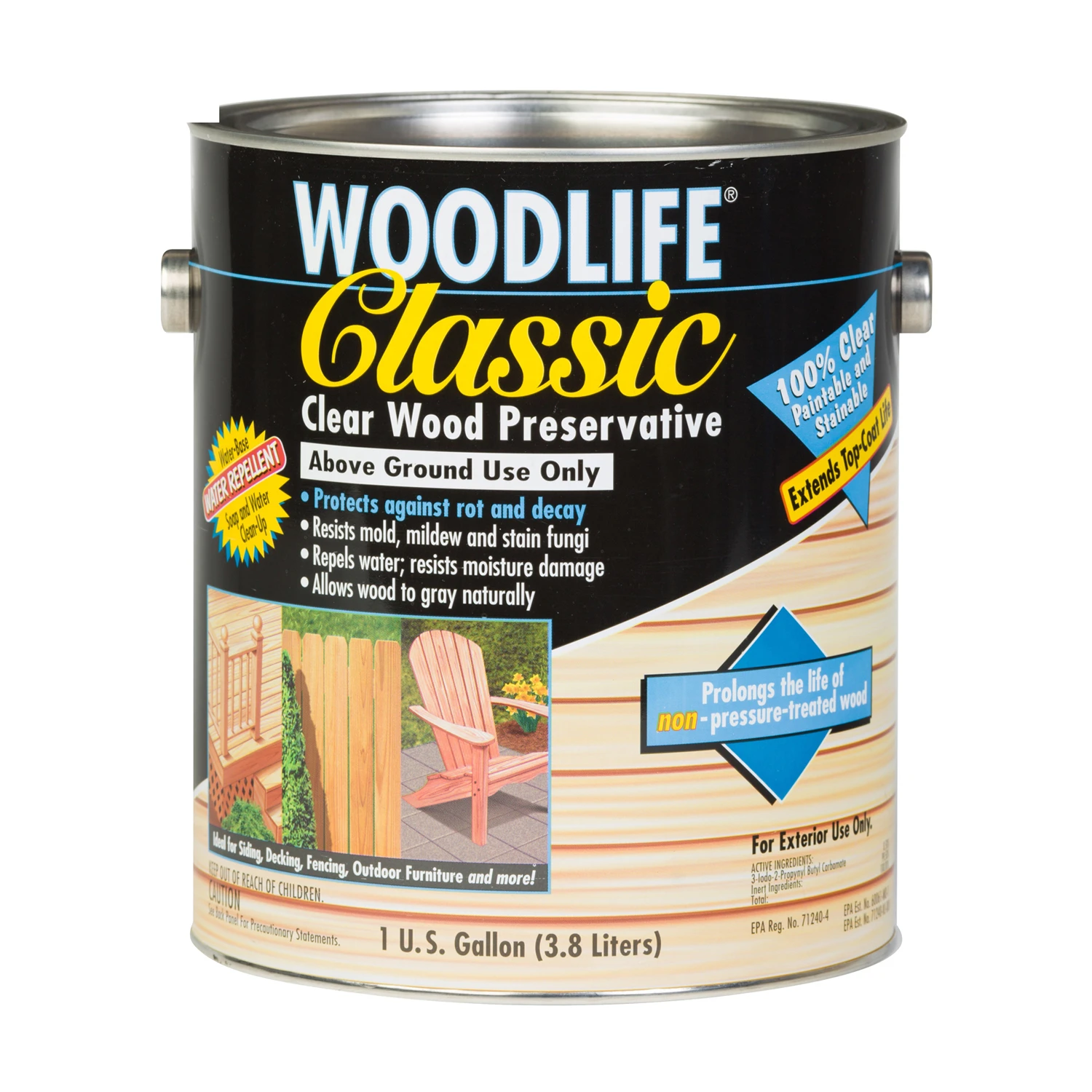 Woodlife Clear Water-based Classic Wood Preservative, 1 Gallon
