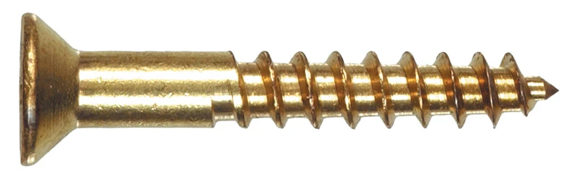 Wood Screws, Brass, Phillips Head, #8 x 1-1/2-In., 100-Pk.