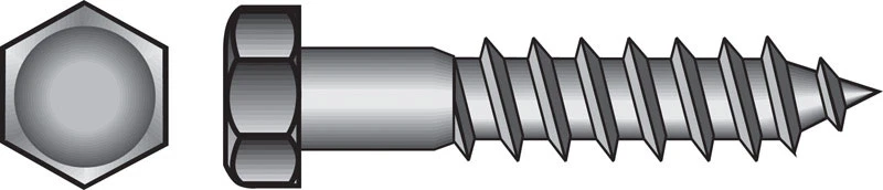 1/4 In. X 3 In. Zinc Hex Lag Screw 100 Pk - Grade 2, Coarse Threads