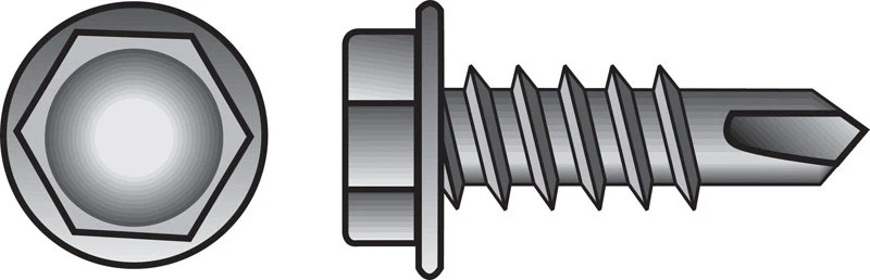 #10-16 X 2 In. Hex Washer Head Self-drilling Sheet Metal Screws 100 Pk