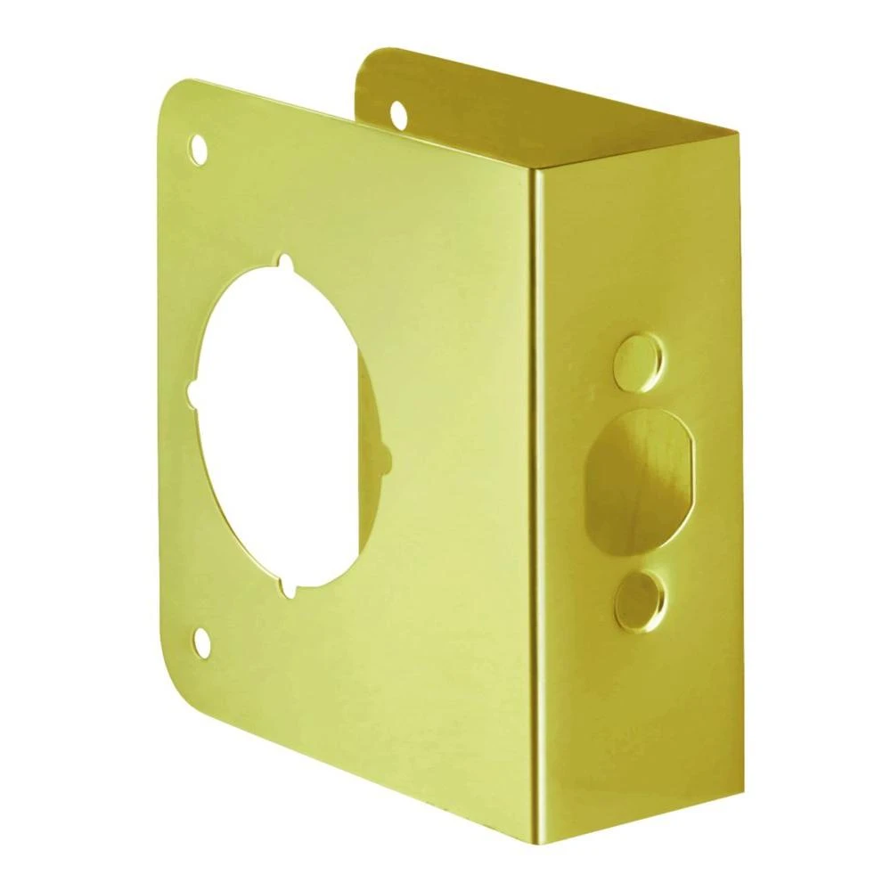 Brass Door Reinforcer Plate, 4 and 1/2 Inches by 1 and 3/4 Inches Thick