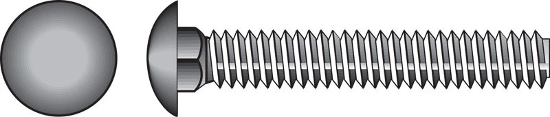 Carriage Bolt, Zinc-Plated Steel, 3/8-16 x 2-1/2 In., 50-Pk.