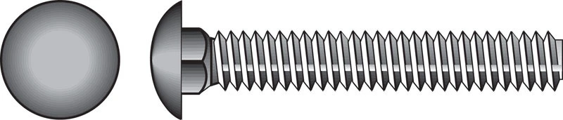 Carriage Bolt, Zinc-Plated Steel, 5/16-18 x 1 In., 100-Pk.