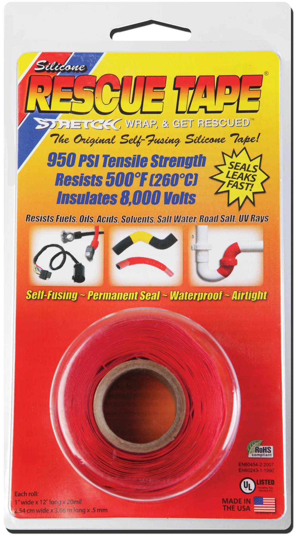 Red Silicone Self-fusing Tape 12 Ft. L X 1 In. W