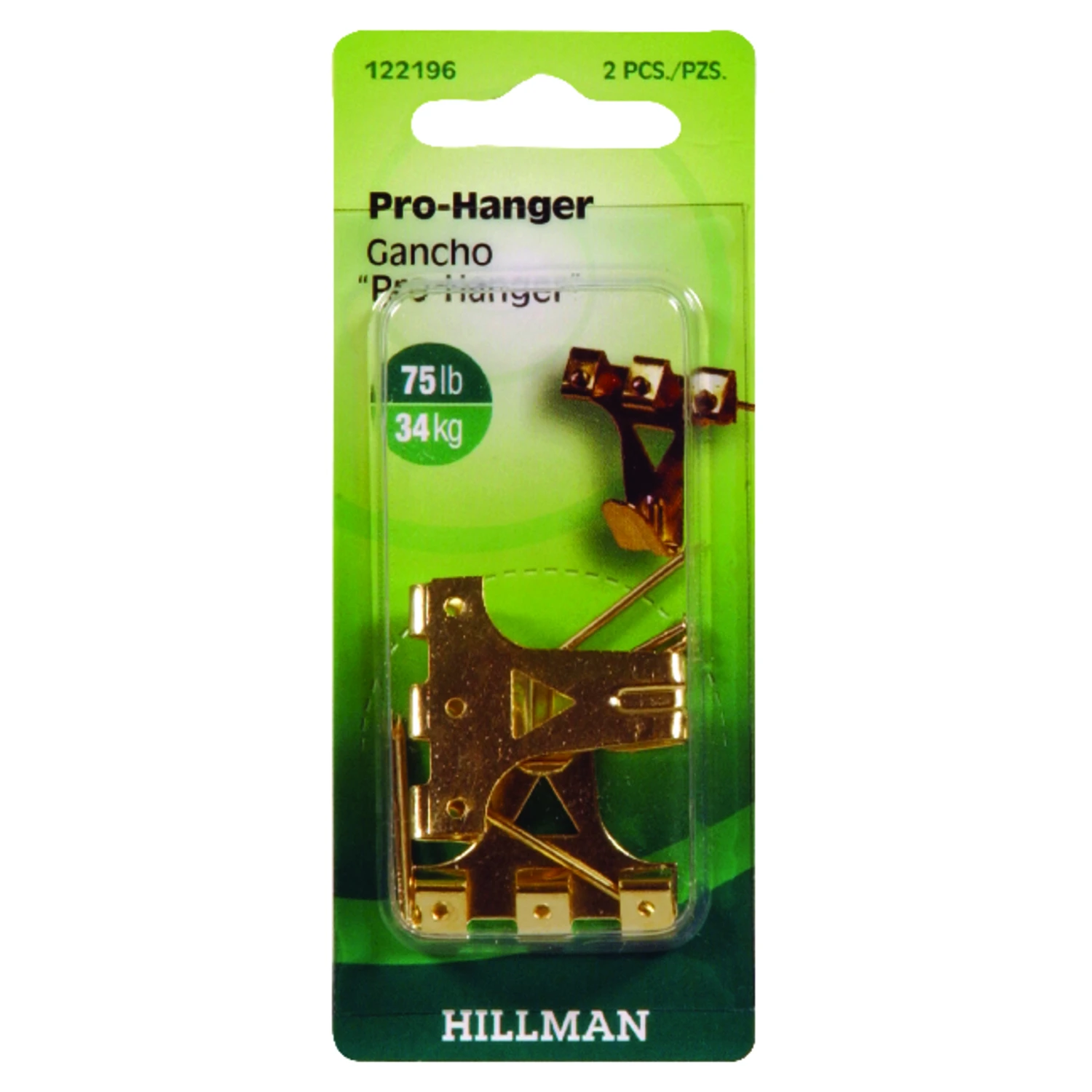 Hillman AnchorWire Brass-Plated Gold Conventional Picture Hanger 100 lb 2 pk Hillman AnchorWire Brass-Plated Gold Conventional Picture Hanger 100 lb 2 pk