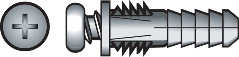 Ribbed Plastic Anchors With Screws, 4-6-8 x 1-In., 6-Pk.
