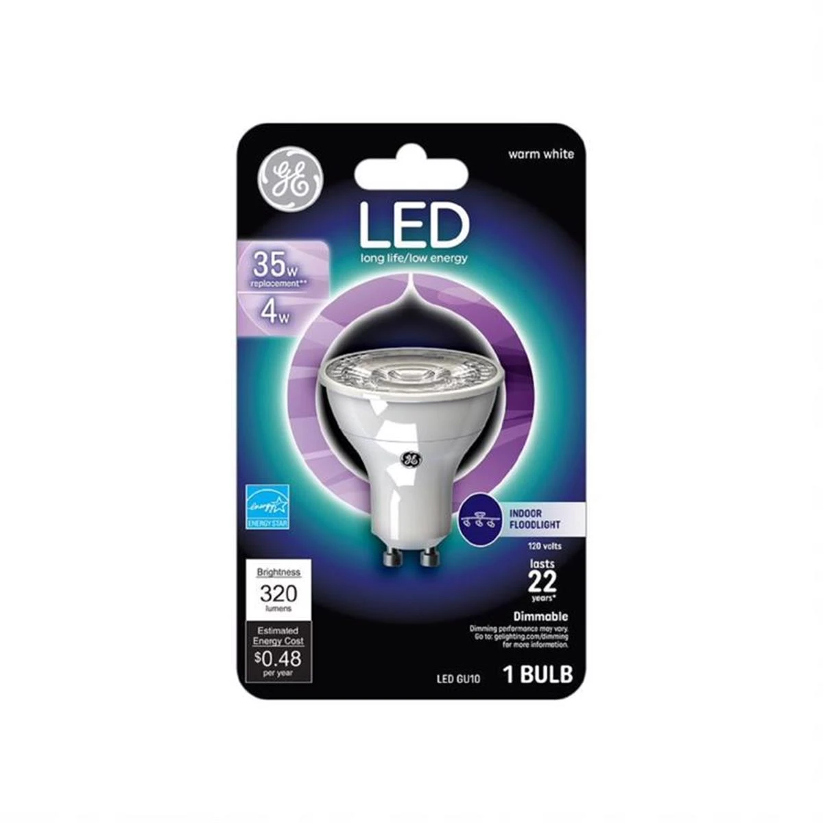 Led Floodlight Bulb, Indoor, 260 Lumens, 3.7 Watt, Gu10 Base