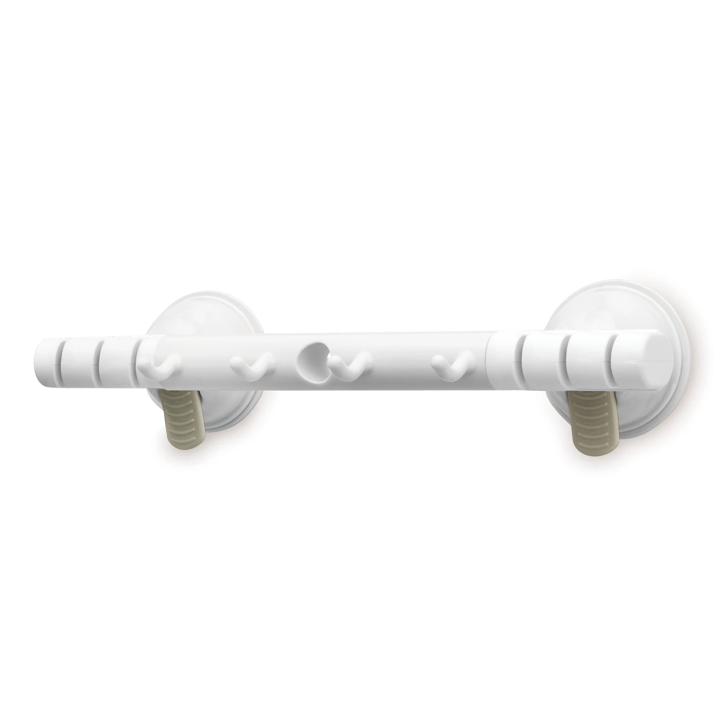 White Brush Holder Bar for Organizing Cleaning Tools