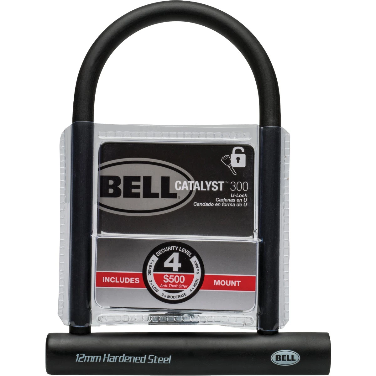 8-Inch Hands-Off Bicycle U-Lock with Keyed Security and Durable Steel Construction
