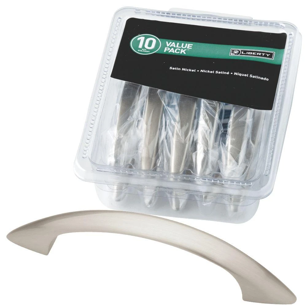 Ethan Cabinet Pull, Satin Nickel, 3-In., 10-Pk.