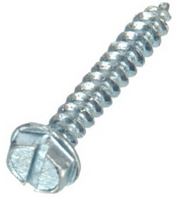 #6 X 3/8 In. Slotted Hex Washer Head Zinc Sheet Metal Screws 100 Pk