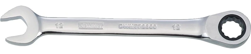 Metric Ratcheting Combination Wrench, Long-panel, 12mm With Anti-slip Design