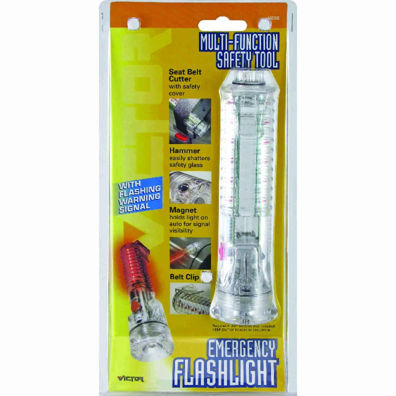 Multi-function Emergency Kit With Flashlight, Hammer, And Seat Belt Cutter