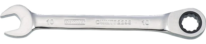 Metric Ratcheting Combination Wrench, Long-panel, 10mm With Anti-slip Design