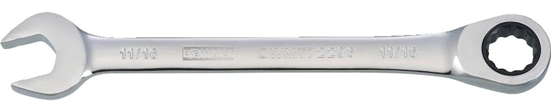 Sae Ratcheting Combination Wrench, Long-panel, 11/16 Inch, Anti-slip Design