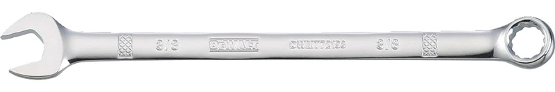 Sae Combination Wrench, Long-panel Design, 3/8 Inch, Full Polish Chrome