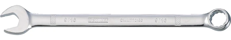 Sae Combination Wrench, Long-panel Design, 9/16 Inch, Full Polish Chrome
