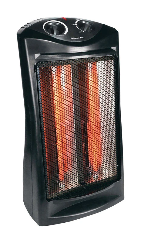Black Quartz Radiant Tower Heater with Two Heat Settings and 5,120 BTUs