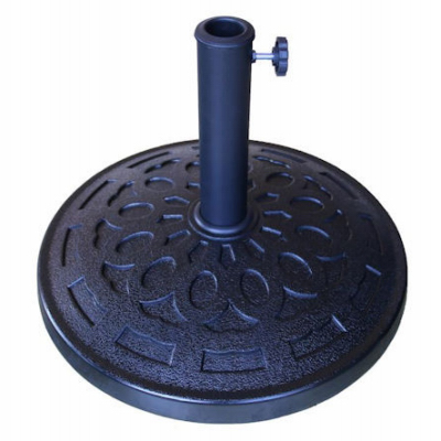 Black Umbrella Base, 18 Inch Diameter, Durable Outdoor Patio Stand