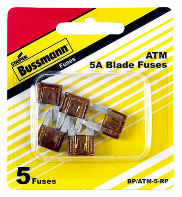 Fast Acting Mini Blade Auto Fuse, Tan, 5-Amp, 32-Volt, 5-Pk.