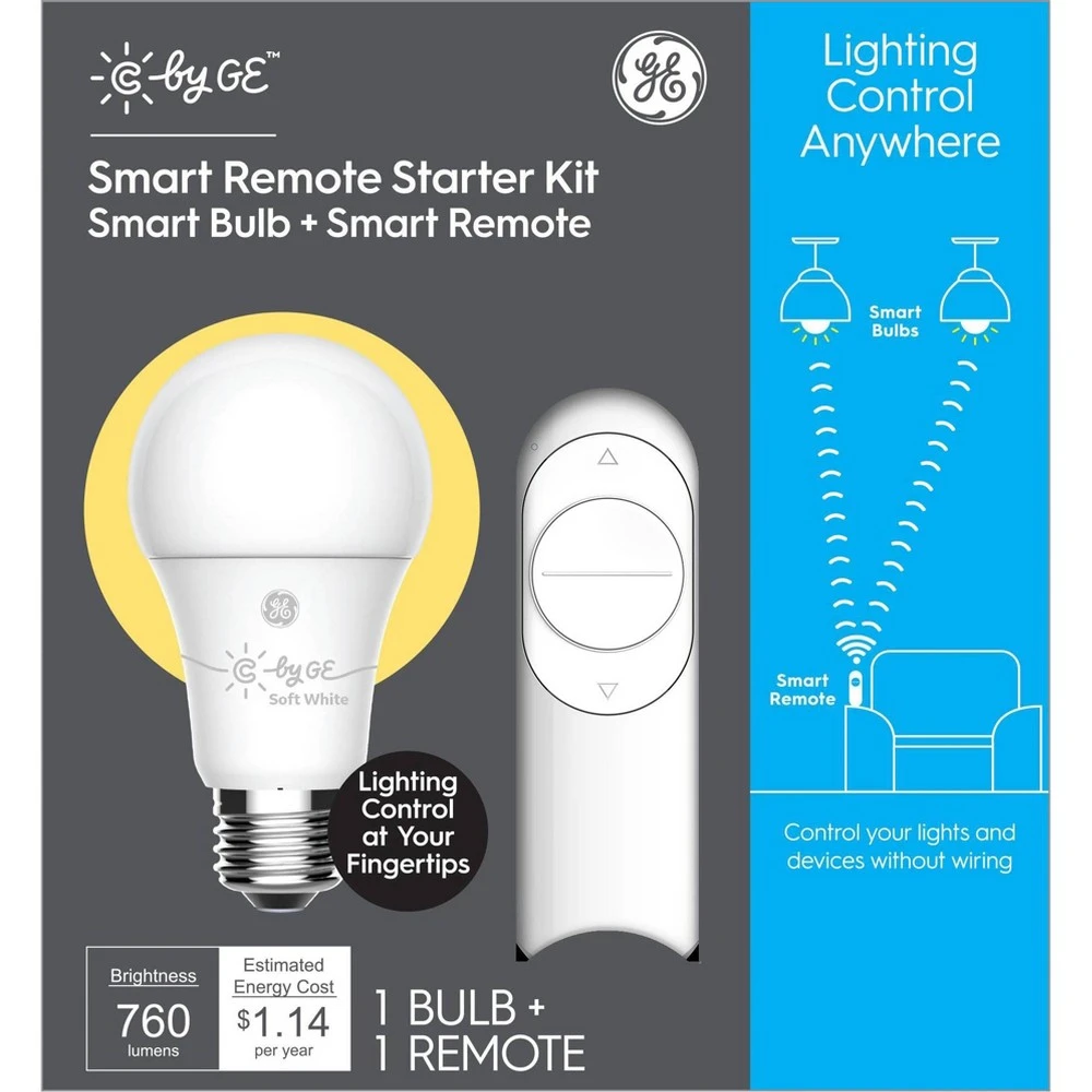 Cync Smart Dimmer Switch With A19 Led Light Bulb - 9.5w, 800 Lumens, 2700k