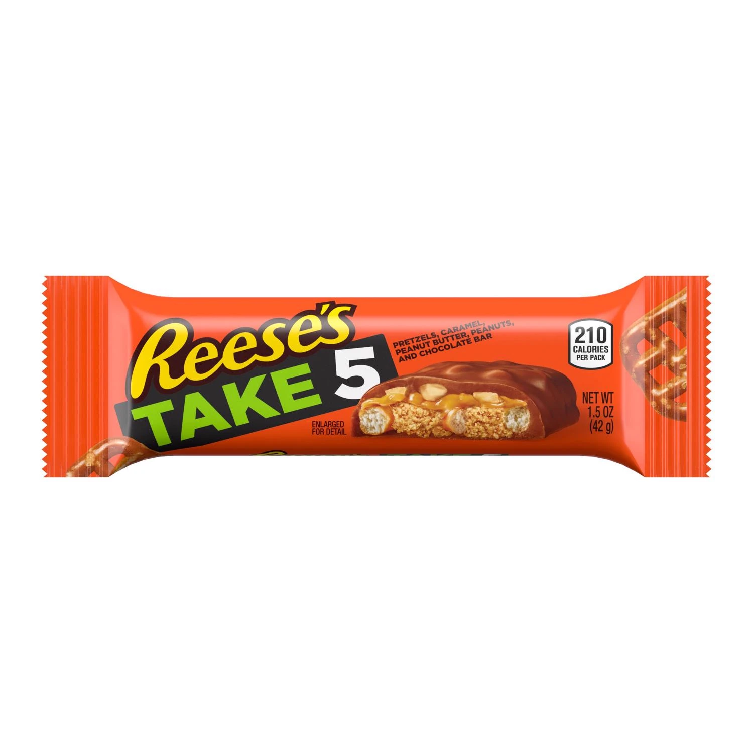Reese's Take 5 Pretzels, Caramel, Peanuts, Peanut Butter & Chocolate Candy Bar 1.5 Oz