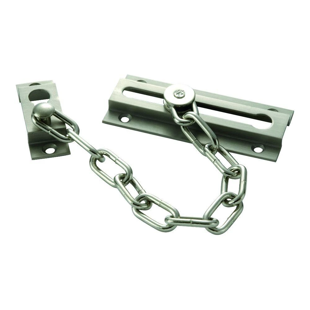 Door Chain Fastener in Satin Nickel Finish for Enhanced Security